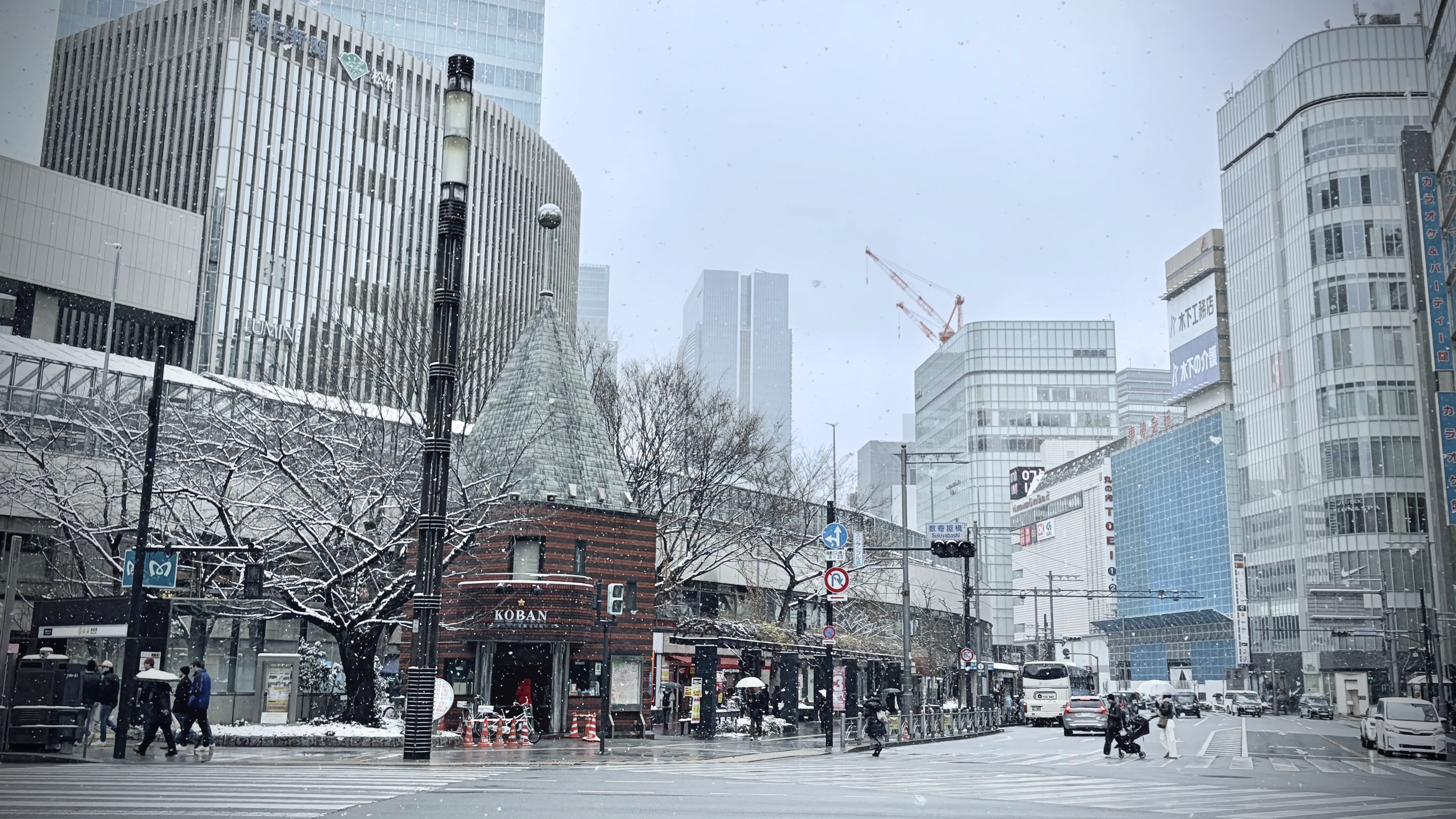 Snow in Ginza, Tokyo